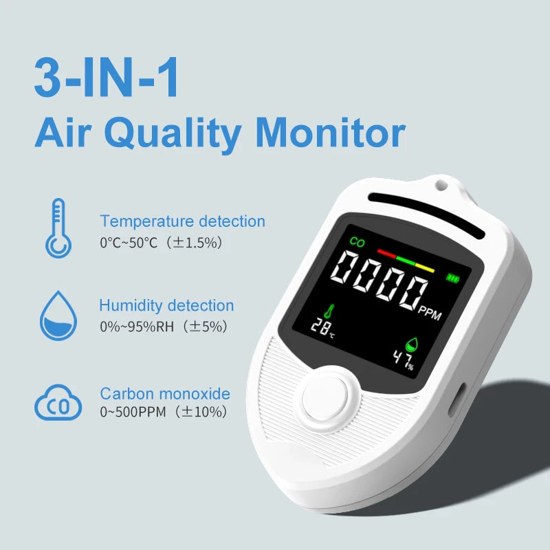 3-in-1 gas detector, used for carbon monoxide and combustible gases, industrial safety equipment tools
