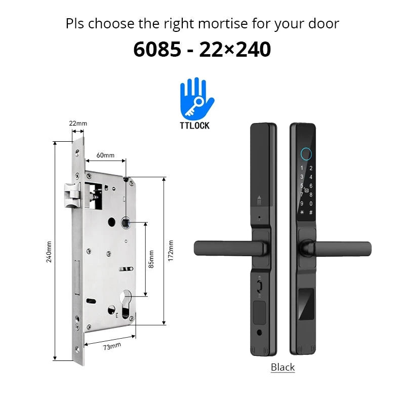 Slim 3.5cm Waterproof Aluminum Smart Door Lock