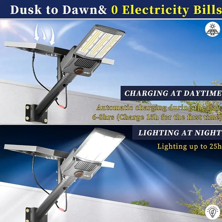 Solar Street Lights Outdoor Motion Sensor Light 8000W 800000LM 6500K Solar Security Flood Lights Solar Lamp for Yard, Road