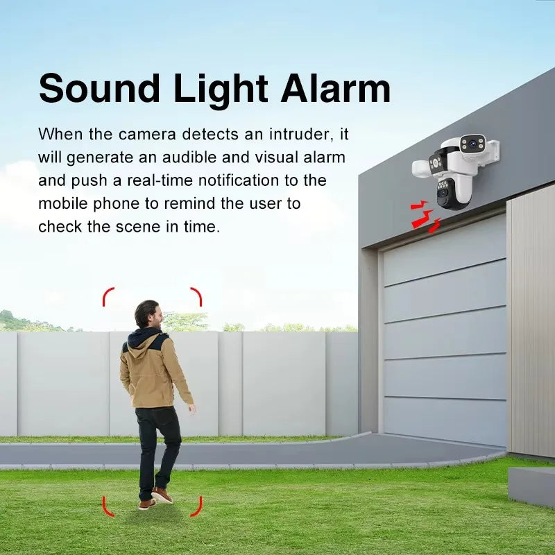 8K 15MP 4G Solar Camera wireless Three Lens Three Screen CCTV Security Protection PIR Solar Cam External  IP Camera Outdoor