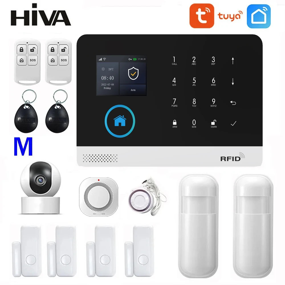 PG-103 Home Security Alarm System Wifi GSM Alarm Intercom Remote Control Autodial 433MHz Detectors IOS Android Tuya APP Control