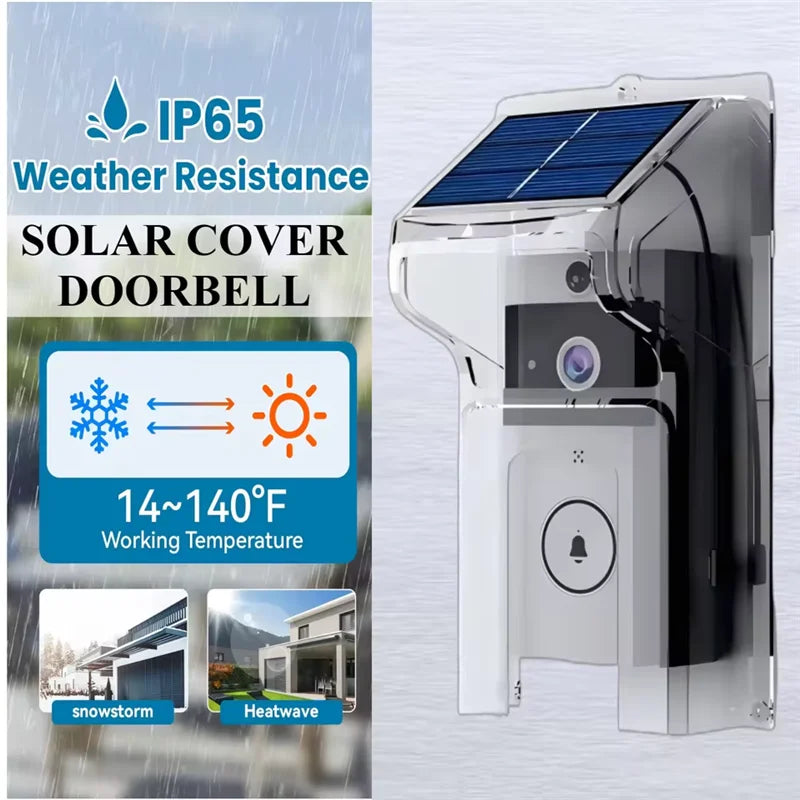 Outdoor Wireless Doorbell with Solar Cover Camera