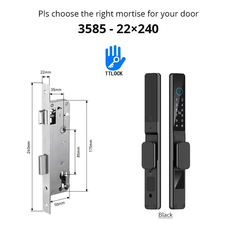 Slim 3.5cm Waterproof Aluminum Smart Door Lock