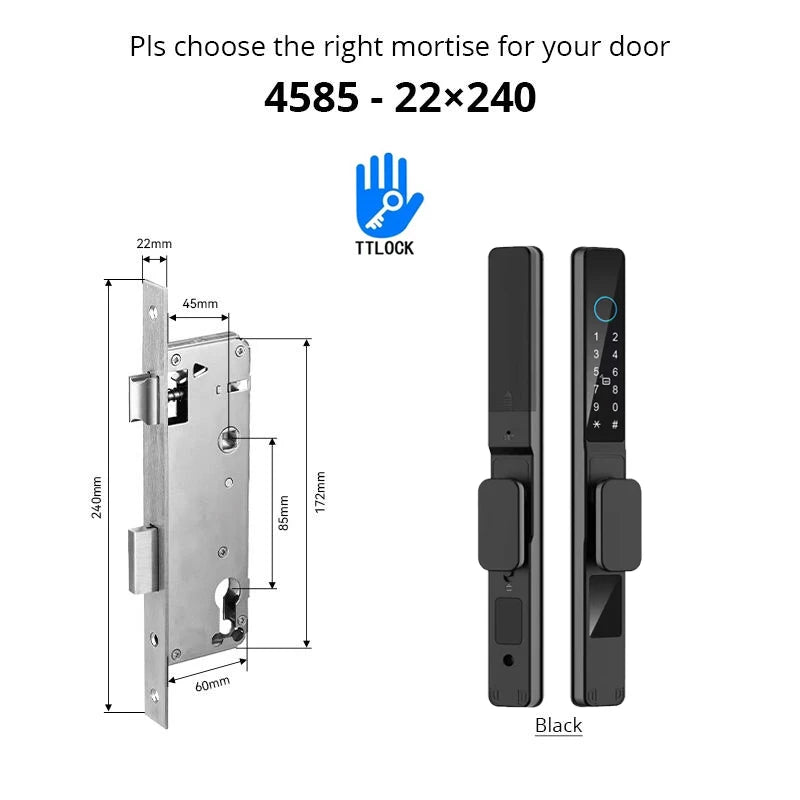 Slim 3.5cm Waterproof Aluminum Smart Door Lock