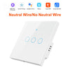 Smart EU Touch Sensor Switch Switches LED Crystal Glass Panel Wall Lamp Light Switch 1/2/3/4Gang No Neutral Wire APP Control
