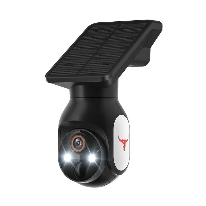 Bull Solar Powered Security Camera Hd Two Way Audio Wireless Outdoor Home Surveillance Waterproof Night Vision Motion Detection