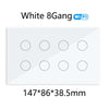 WIFI Smart Touch Light Wall Switch Interruptor Glass Panel 8/10 Gang 147*86mm Work Tuya APP Whole house intelligent control