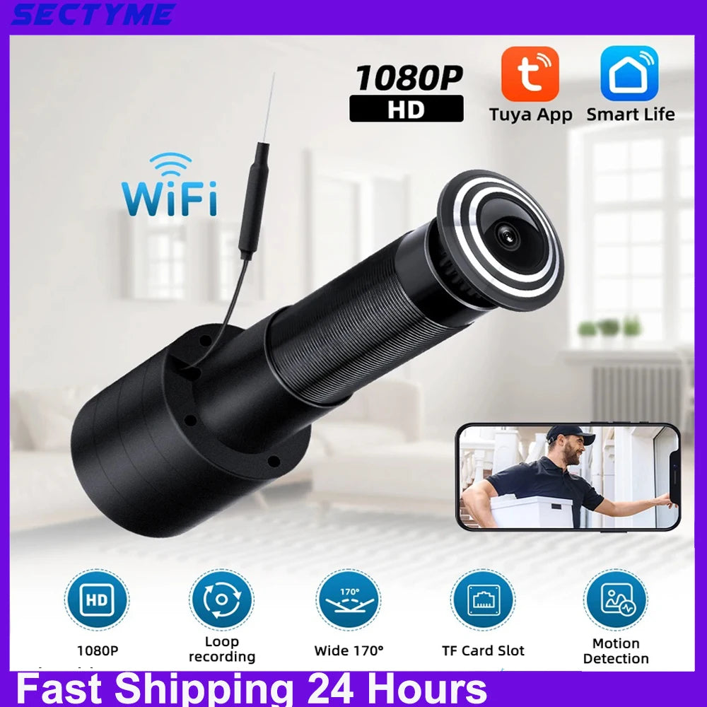 Sectyme Tuya Smart Home Digital Door Peepholes WiFi 1080P Doorbell Camera