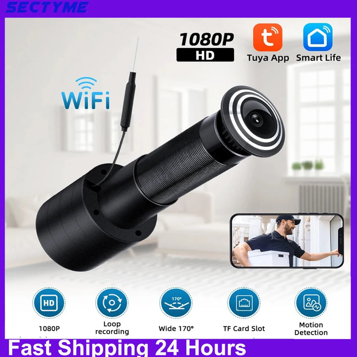 Sectyme Tuya Smart Home Digital Door Peepholes WiFi 1080P Doorbell Camera