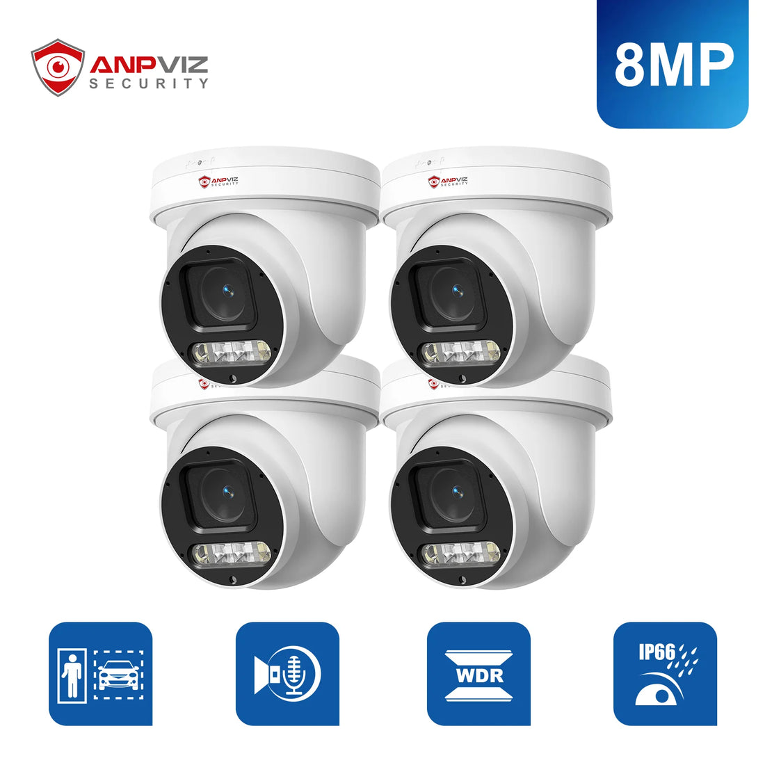 Anpviz PTZ 8MP@ 20fps PTZ IP Camera Outdoor Security 5X Optical Zoom 2.7~13.5mm Smart Dual-Light Sound &Light Alarm 2 Way Talk