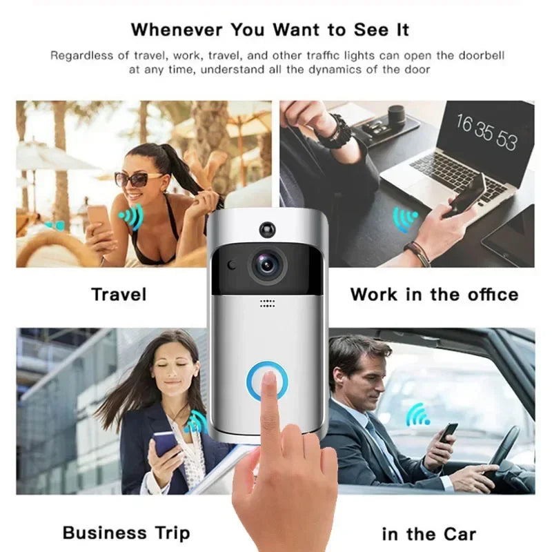 Video Doorbell Camera HD IR Alarm WiFi Doorbell