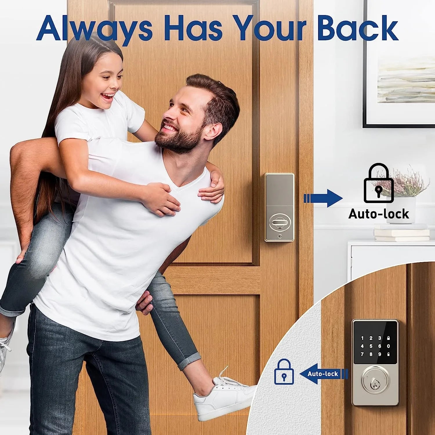Keyless Entry Door Lock 50 User Codes