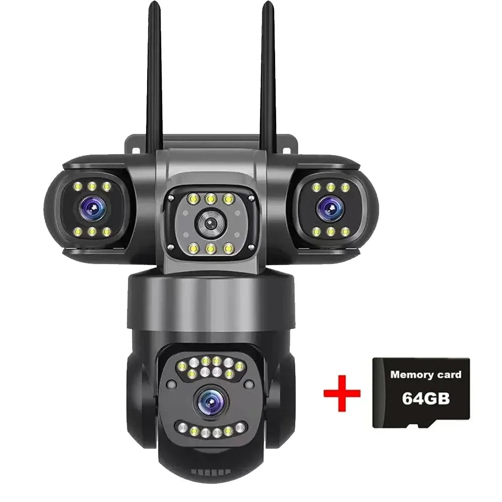 WiFi IP Camera Outdoor 12MP 6K Triple Lenses Triple Screens Waterproof Night Vision Home Security CCTV Video Surveillance Cam