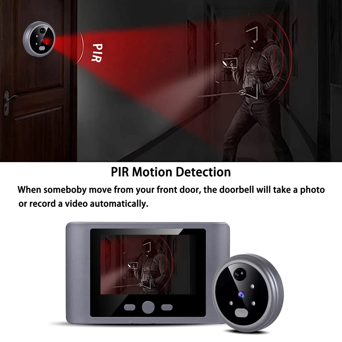 720P Smart Home Security Peephole Video Doorbell