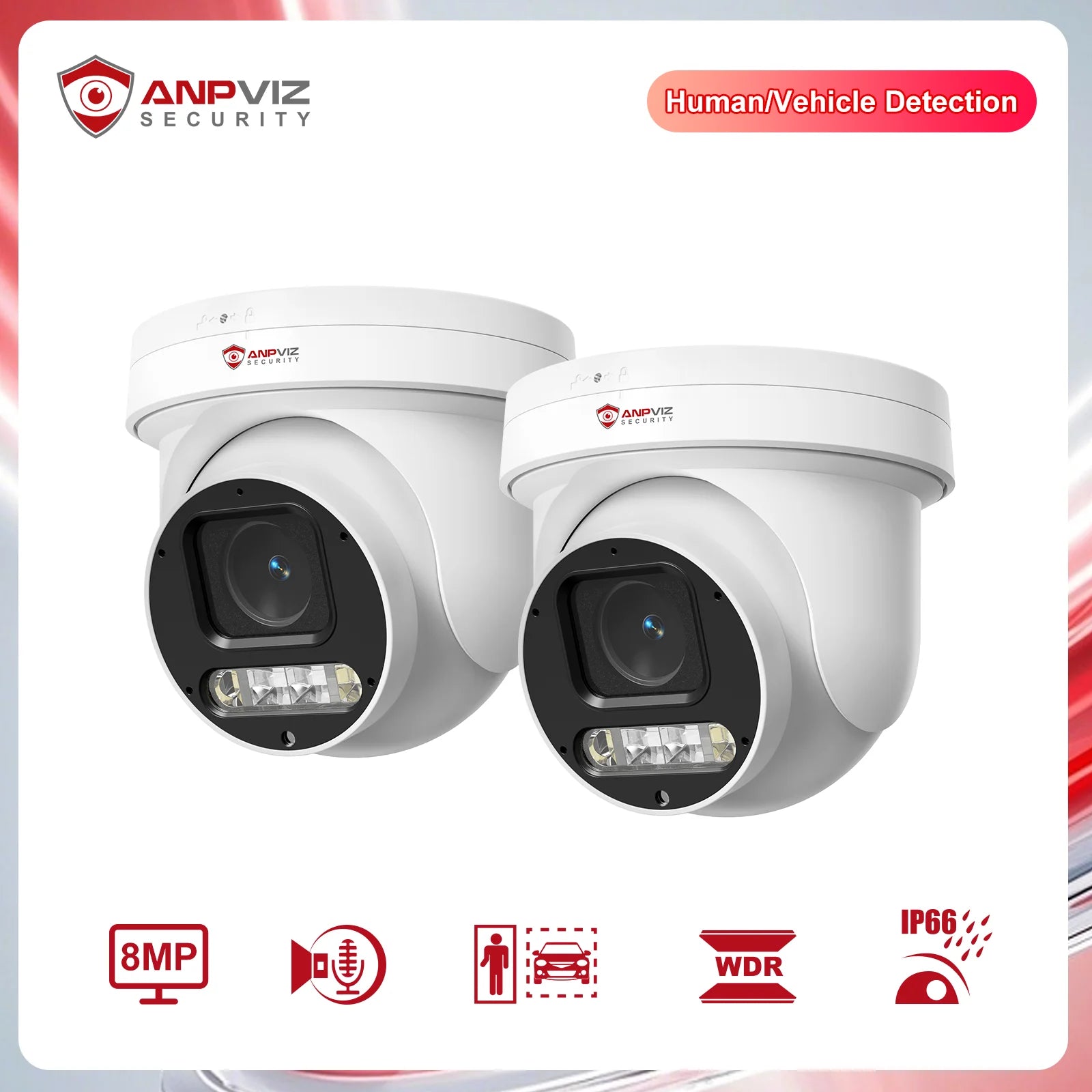 Anpviz PTZ 8MP@ 20fps PTZ IP Camera Outdoor Security 5X Optical Zoom 2.7~13.5mm Smart Dual-Light Sound &Light Alarm 2 Way Talk