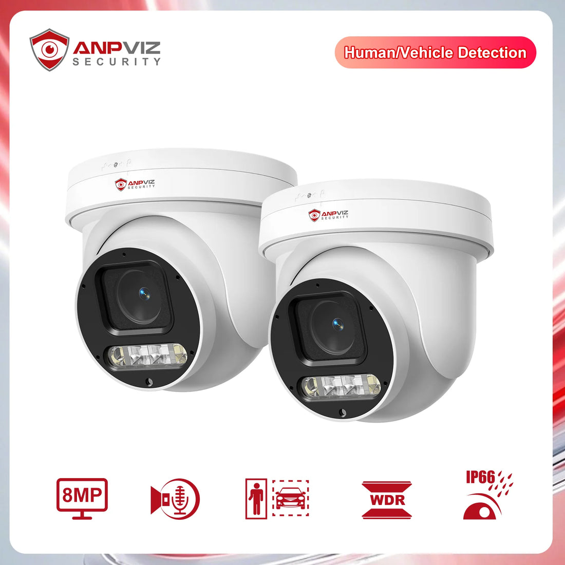 Anpviz PTZ 8MP@ 20fps PTZ IP Camera Outdoor Security 5X Optical Zoom 2.7~13.5mm Smart Dual-Light Sound &Light Alarm 2 Way Talk