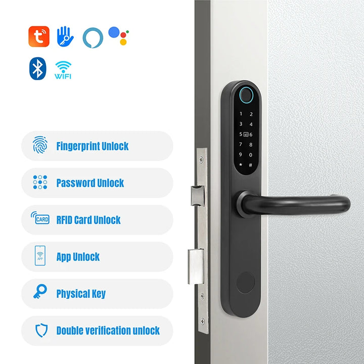 Stainless Steel Smart Door Lock With Fingerprint WiFi
