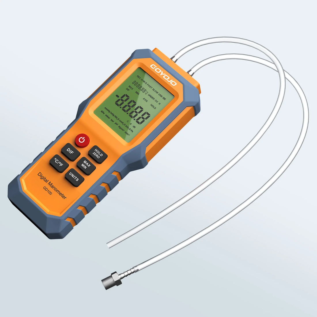 Pressure Gauge for Natural Gas Pipelines Ventilation Detection Air Digital Manometer Backlit Dual Port Gas Pressure Test