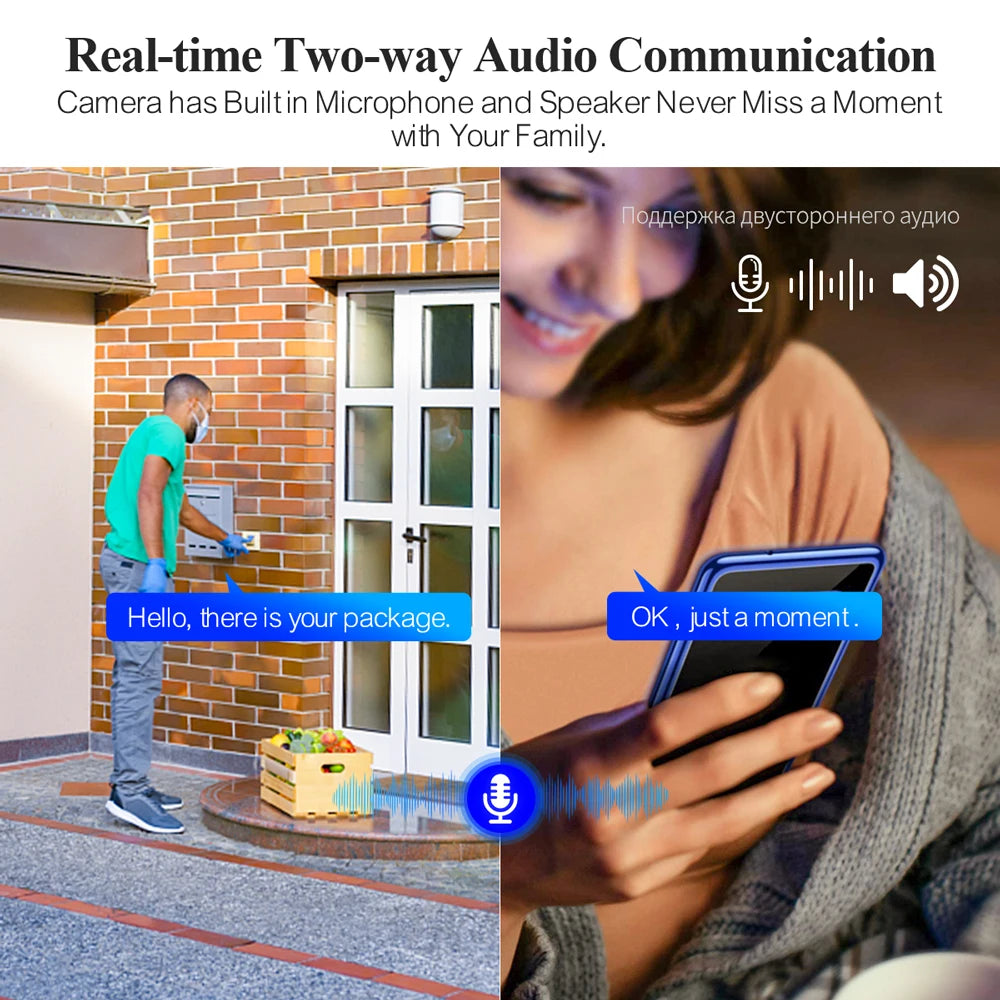 Techage PTZ 4K 8MP POE Camera 8X Hybrid Zoom 2.8mm 12mm Dual Lens Two Way Audio Color Night Vision Human Detection POE IP Camera