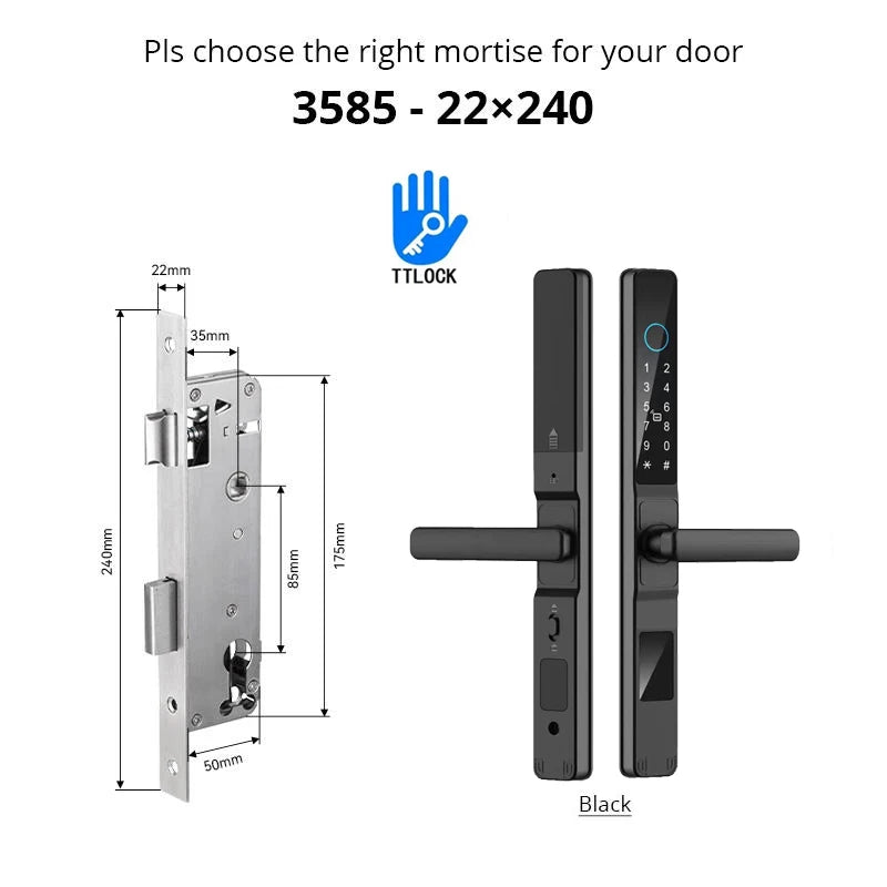 Slim 3.5cm Waterproof Aluminum Smart Door Lock