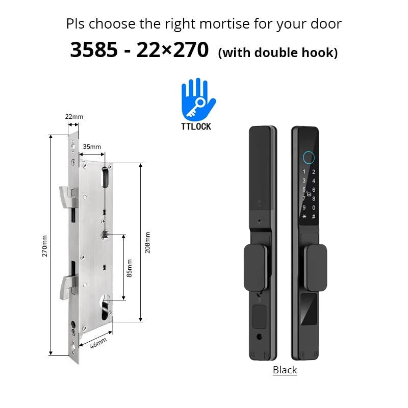 Slim 3.5cm Waterproof Aluminum Smart Door Lock