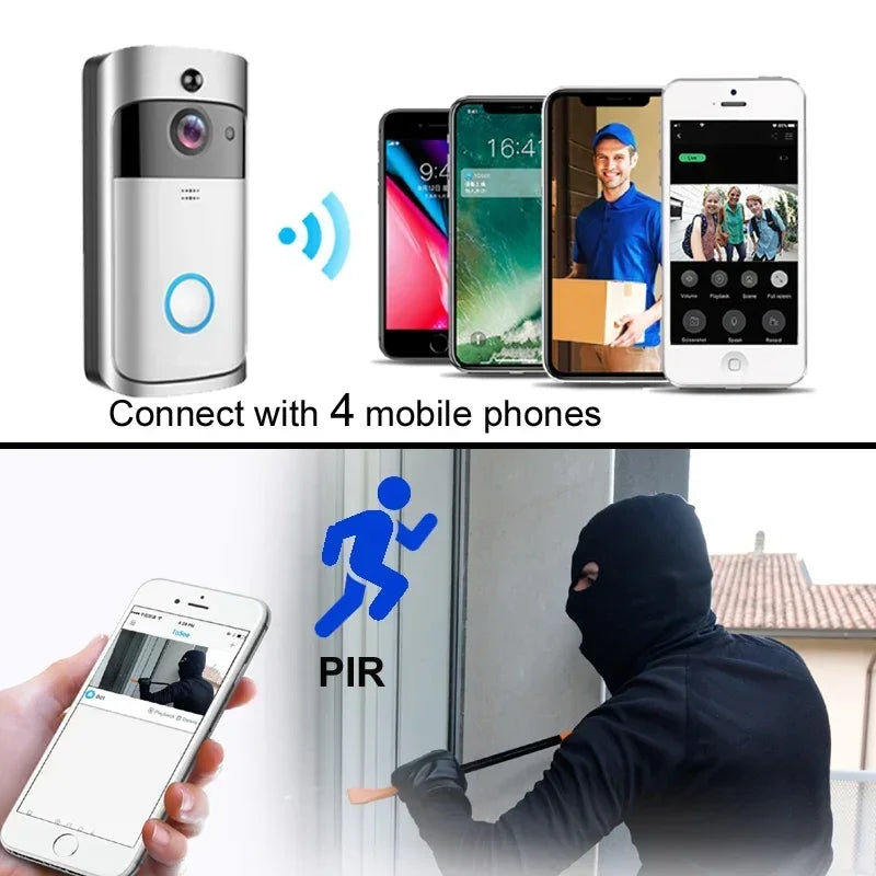 Video Doorbell Camera HD IR Alarm WiFi Doorbell