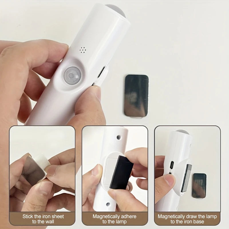 Smart Sensor Wall Light USB Rechargeable Motion Sensor Night Light LED Magnetic Spotlight for Bedroom Hallway Stairs