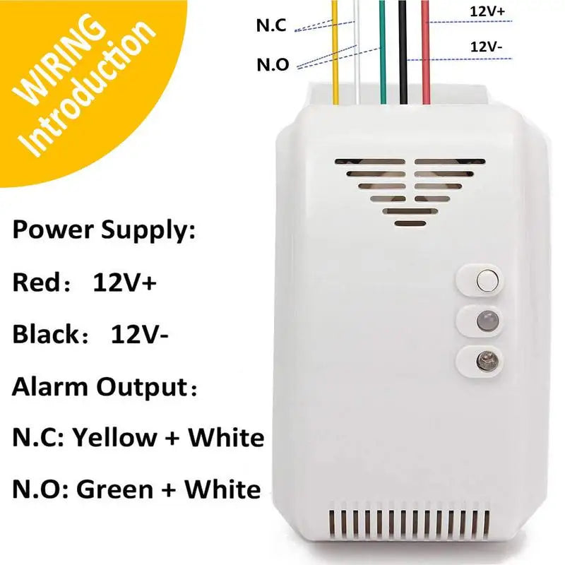 12V Gas Detector Sensor Alarm Propane Butan e LPG Natural Motor Natural Gas LN G Leakage Alarm Trailer RV Leak Detector Alarm
