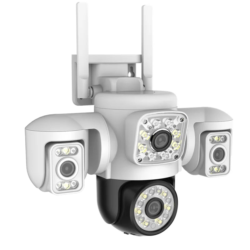 15MP PTZ WiFi Camera Four Len Three Screen 360° 16X Zoom Camera Outdoor Wireless Surveillance Auto Tracking CCTV Cameras Yoosee