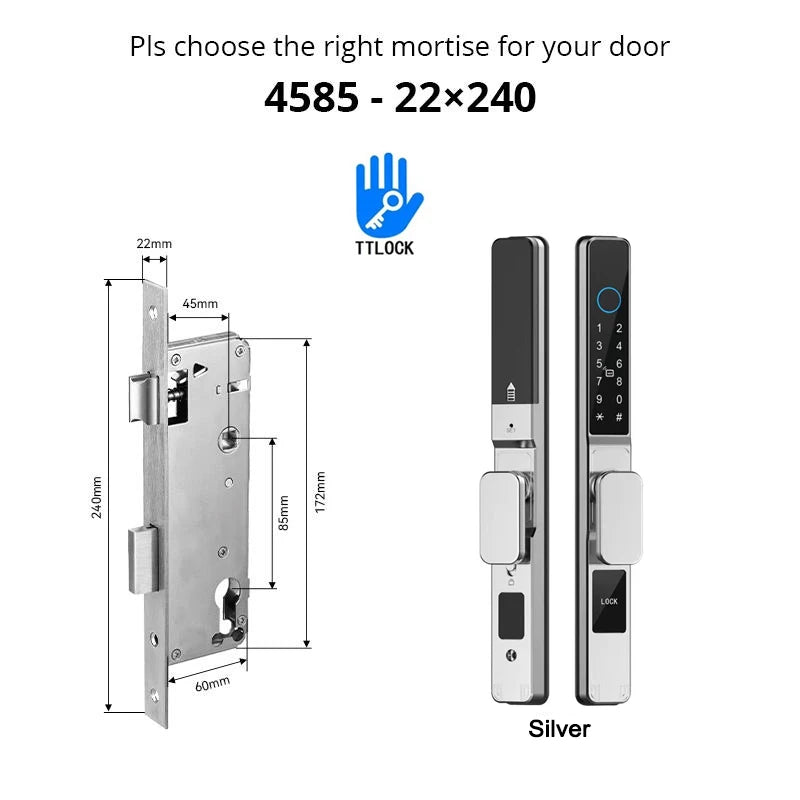 Slim 3.5cm Waterproof Aluminum Smart Door Lock