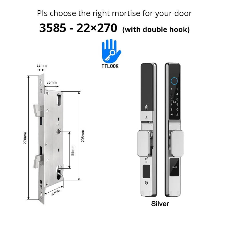 Slim 3.5cm Waterproof Aluminum Smart Door Lock