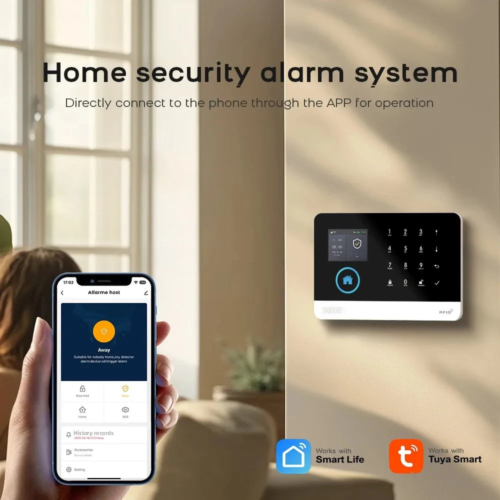 PG-103 Home Security Alarm System Wifi GSM Alarm Intercom Remote Control Autodial 433MHz Detectors IOS Android Tuya APP Control