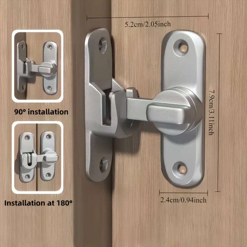 Anti-Theft Door Lock - 90°/180° Adjustable Sliding Pin