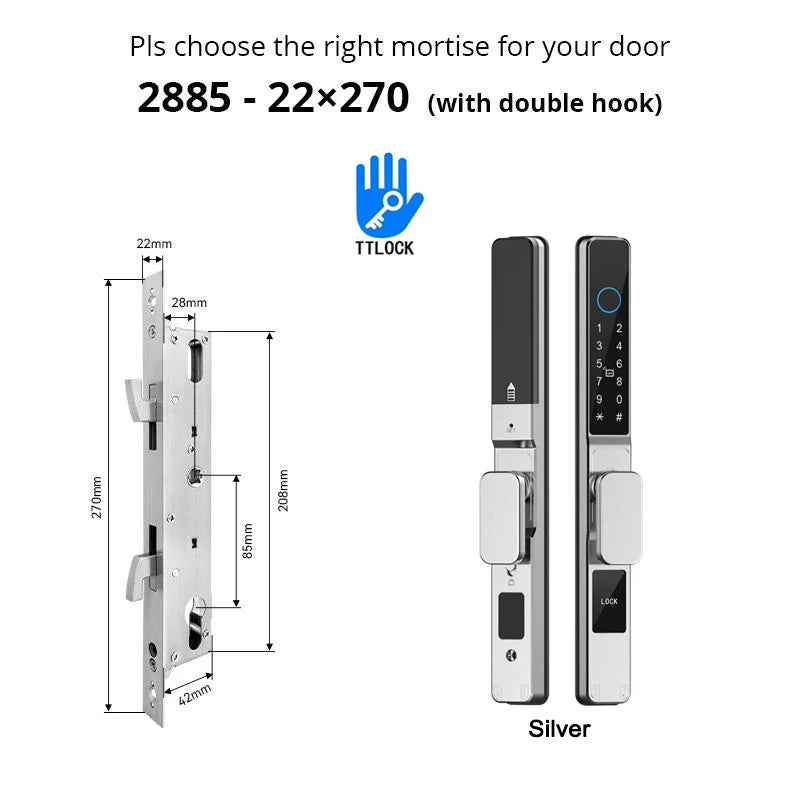 Slim 3.5cm Waterproof Aluminum Smart Door Lock