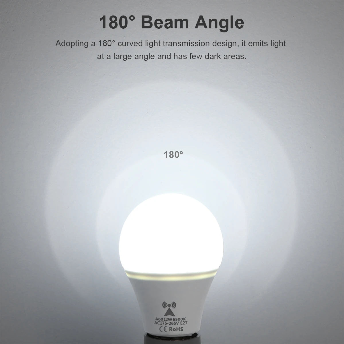 2PCS/Pack Smart E27 6500K Radar Motion Sensor LED Bulbs AC85V-265V Lamp Only Light Up at Night/Dark Energy-Saving