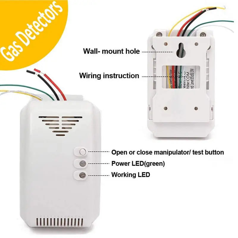 12V Gas Detector Sensor Alarm Propane Butan e LPG Natural Motor Natural Gas LN G Leakage Alarm Trailer RV Leak Detector Alarm