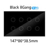 WIFI Smart Touch Light Wall Switch Interruptor Glass Panel 8/10 Gang 147*86mm Work Tuya APP  Whole house intelligent control