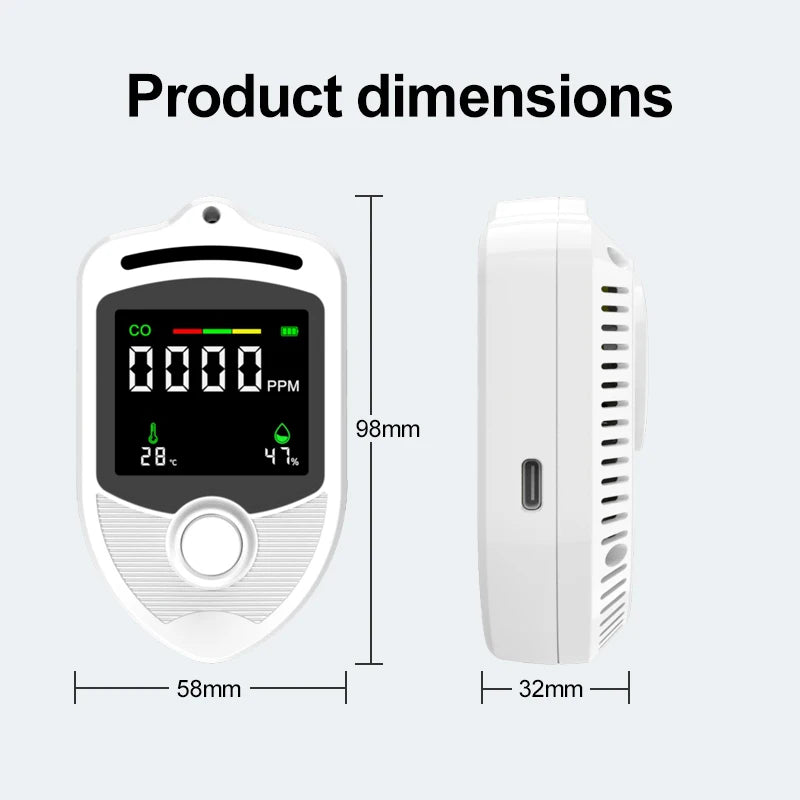 3-in-1 gas detector, used for carbon monoxide and combustible gases, industrial safety equipment tools