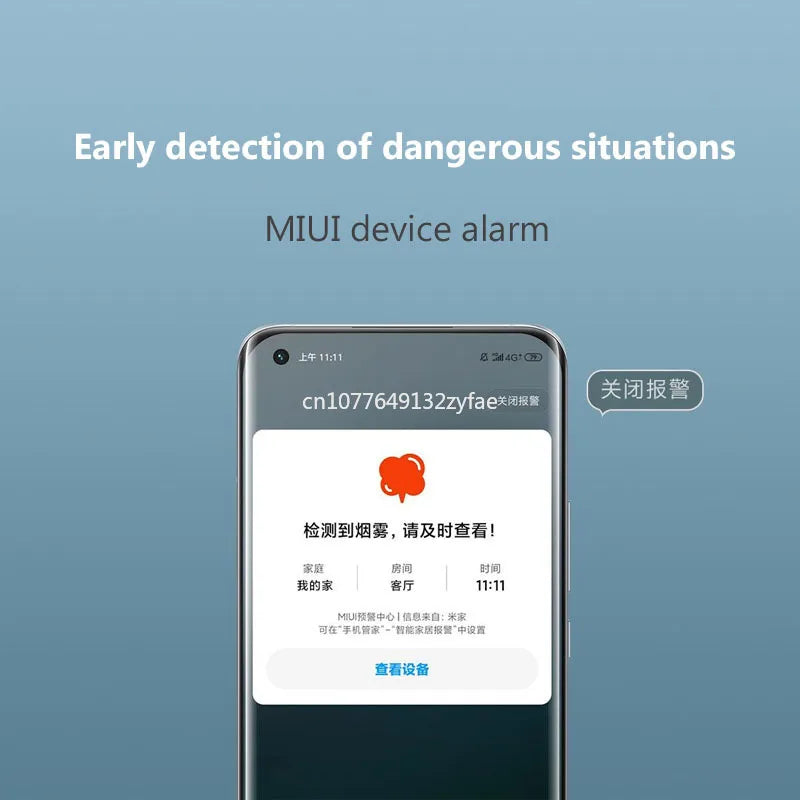 New Xiaomi Smoke Detector Honeywell Sensor Remote Notification Fire Alarm Audible Visual Alarm Detecting Smoke Long Battery Life