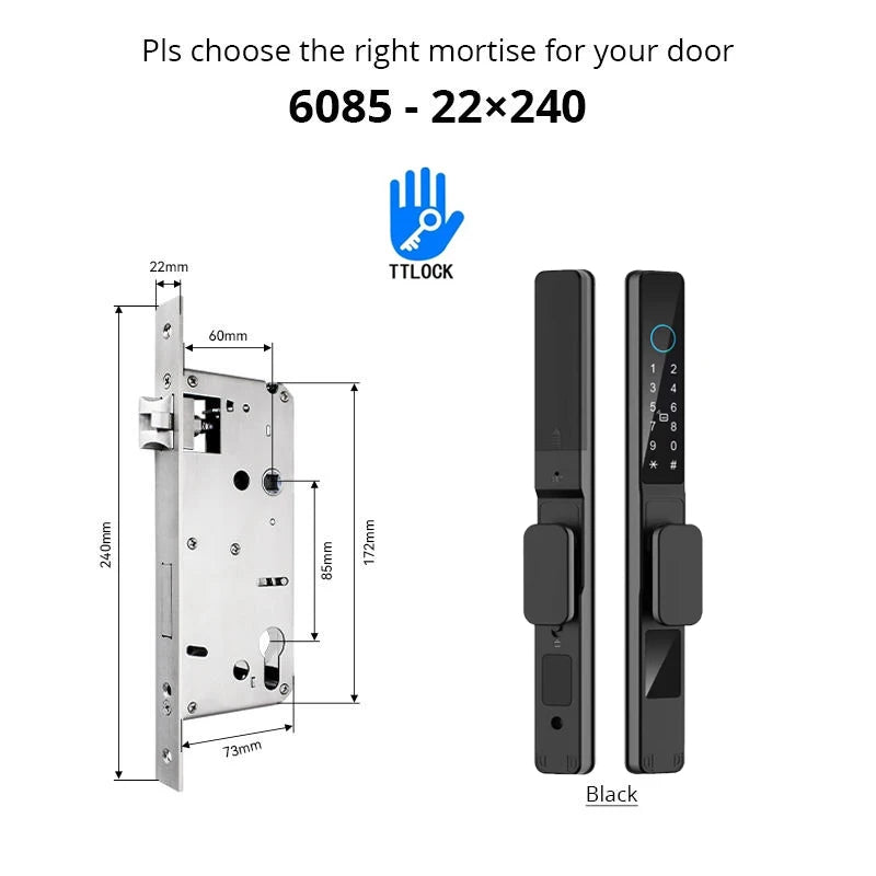 Slim 3.5cm Waterproof Aluminum Smart Door Lock