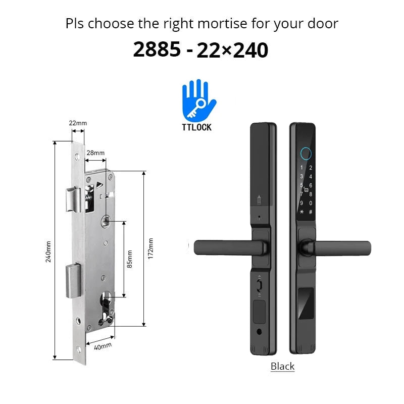 Slim 3.5cm Waterproof Aluminum Smart Door Lock