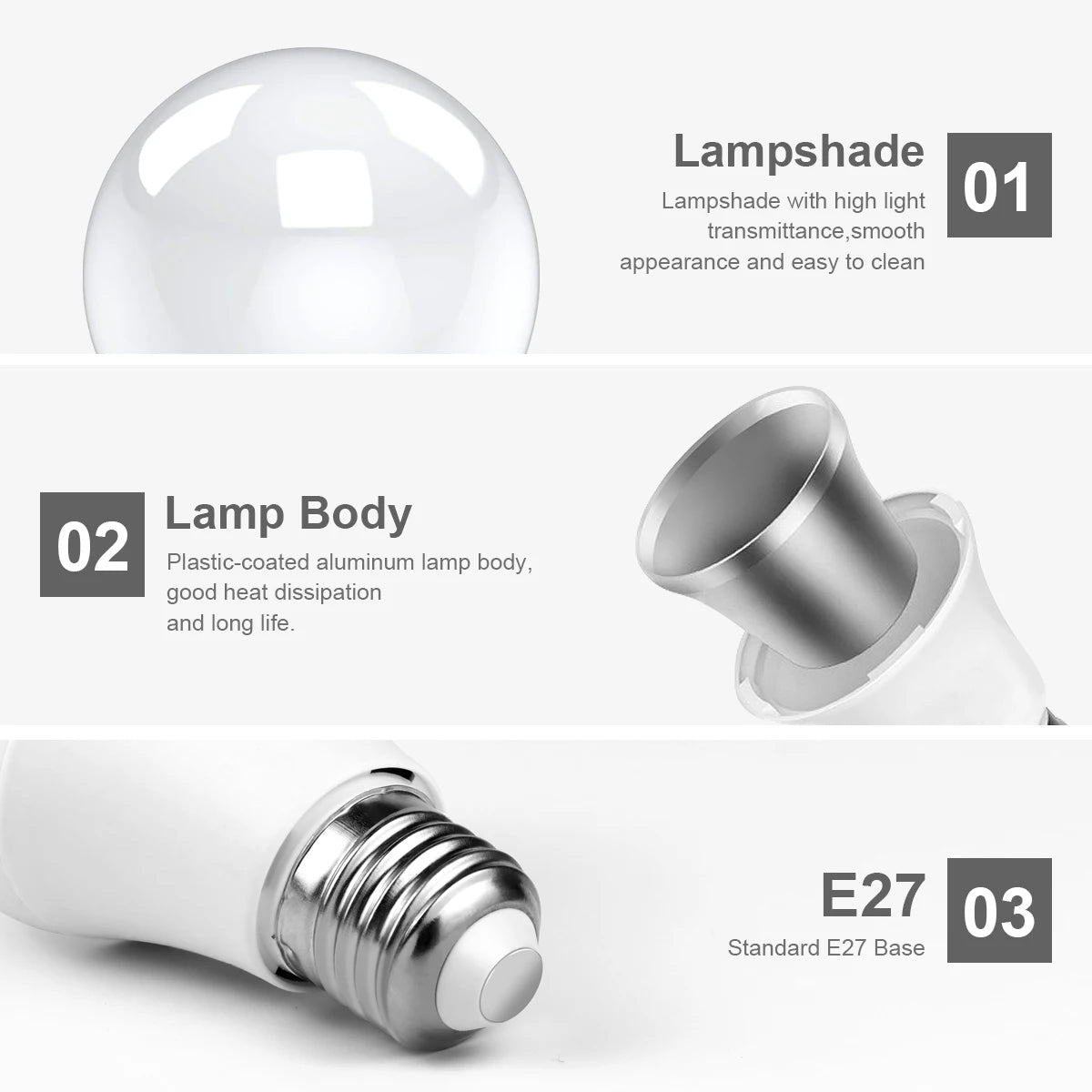 2PCS/Pack Smart E27 6500K Radar Motion Sensor LED Bulbs AC85V-265V Lamp Only Light Up at Night/Dark Energy-Saving