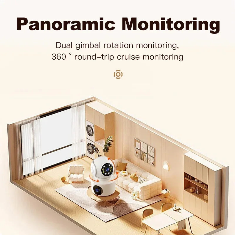WiFi IP Camera PTZ Dual Lens 2.4G 1080P Night Vision Two-Way Voice Cloud Storage Indoor Outdoor Security Monitoring Baby Monitor