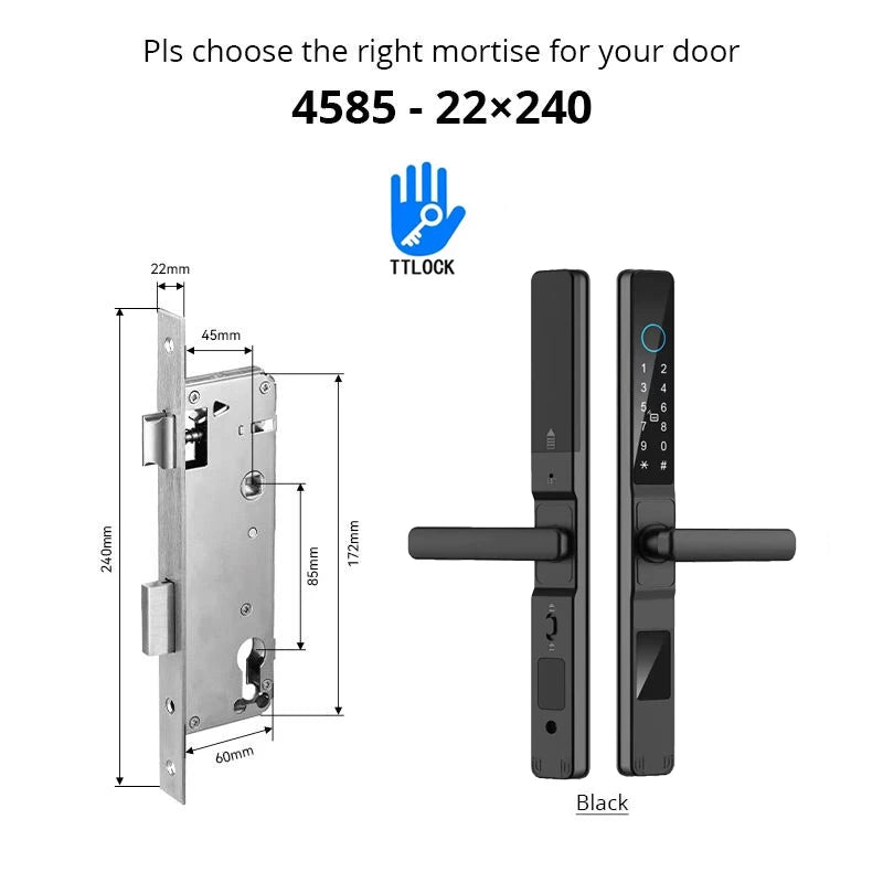 Slim 3.5cm Waterproof Aluminum Smart Door Lock