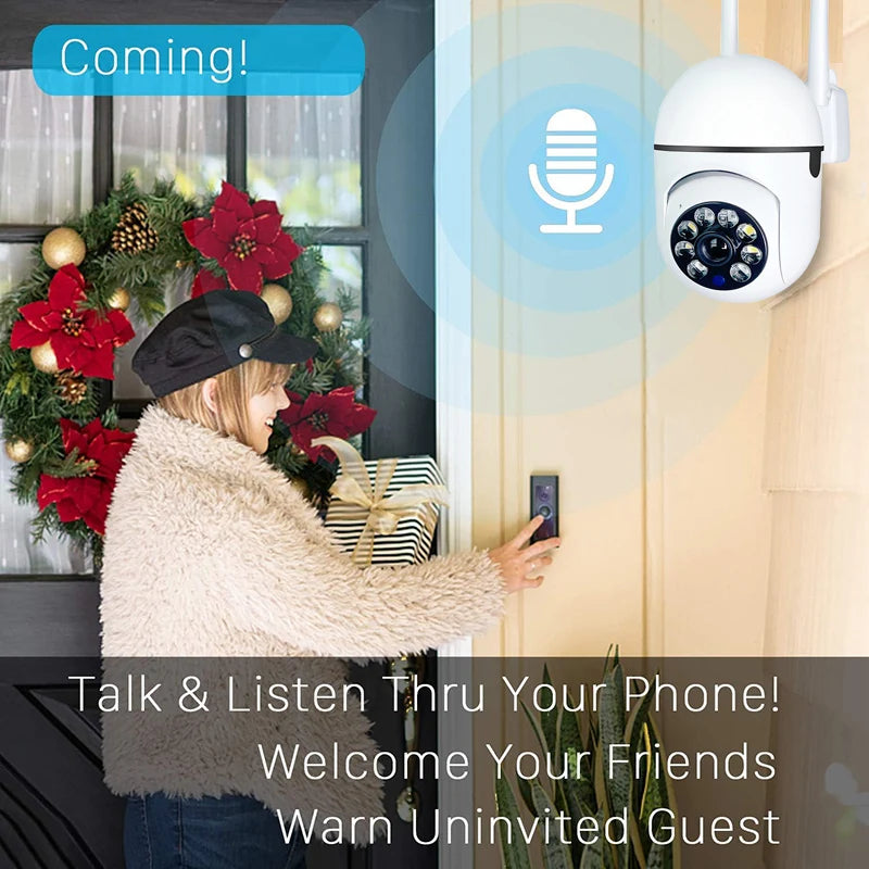 4K PTZ WiFi IP Camera Outdoor AI Human Tracking CCTV Audio Home Security Surveillance Camera