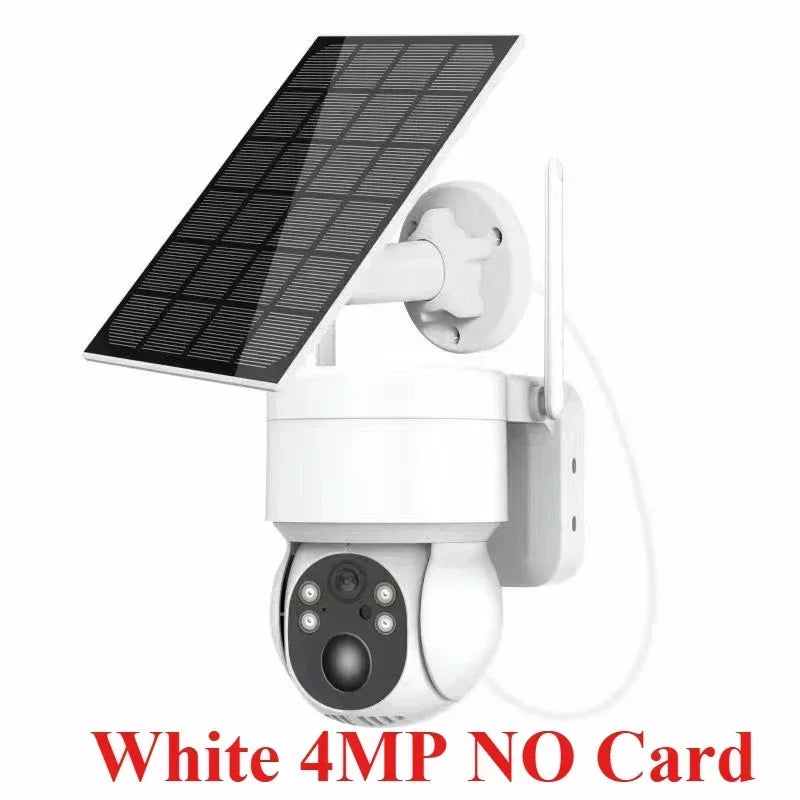 Solar Powered PTZ Security Camera, 2MP WiFi IP Camera with PIR 9m Trigger, 4600mAh Battery Two-Way Audio IP65 Outdoor