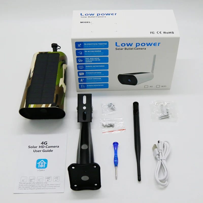 Solar Powered 2MP 1080P IP Hunting Camera WiFi Wildlife Monitoring Cam with Night Vision Waterproof Photo & Video For Outdoor