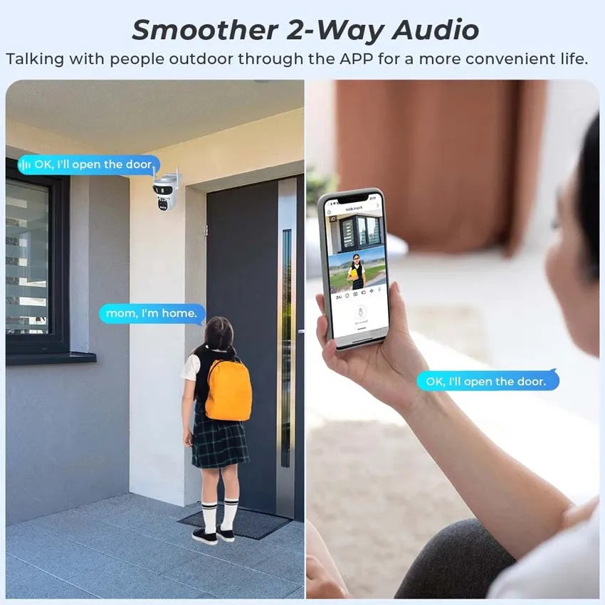 PTZ 4 Lens 3 Screen 10X Digital Zoom AI Auto Tracking IP O-KAM PRO Wifi Camera Outdoor Linkage Video Bluetooth Security Camera
