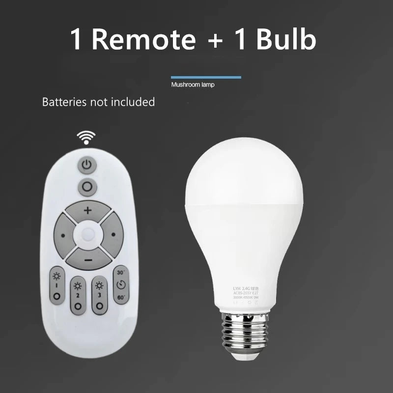 Smart LED Bulb E27 6W 9W 12W RF 2.4G Wireless Remote Control Night Light Timing Turn off Warm Cold Light Dimmable Led Lamp Bulb