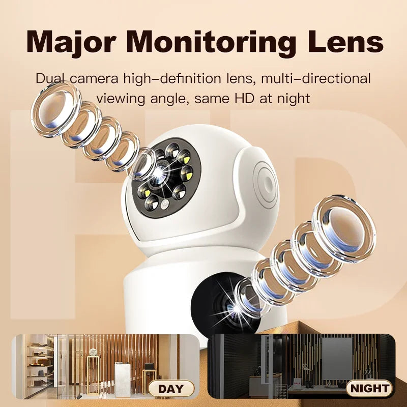 WiFi IP Camera PTZ Dual Lens 2.4G 1080P Night Vision Two-Way Voice Cloud Storage Indoor Outdoor Security Monitoring Baby Monitor